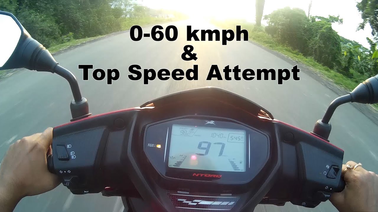 TVS NTORQ 125 : 0-60 kmph || Top Speed Attempt || Acceleration