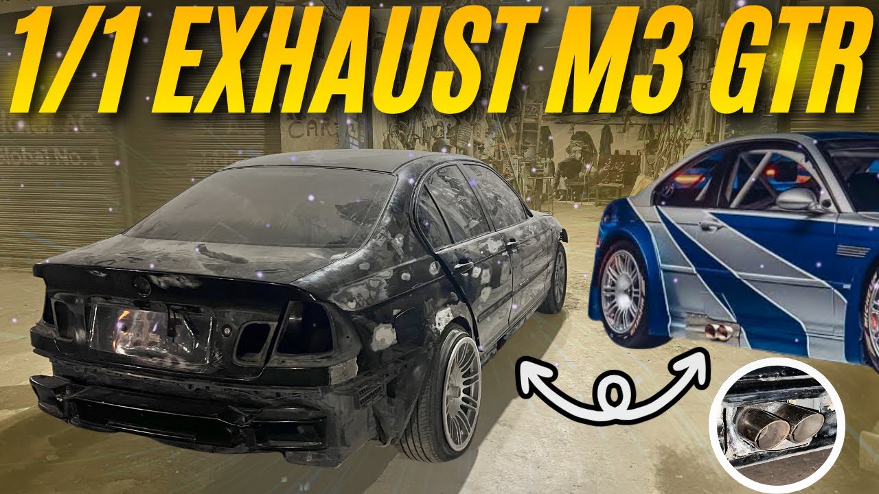 1/1 SIDE EXHAUST BMW M3 GTR STRAIGHT PIPE INSTALLED - CRAZY WORK 🔥