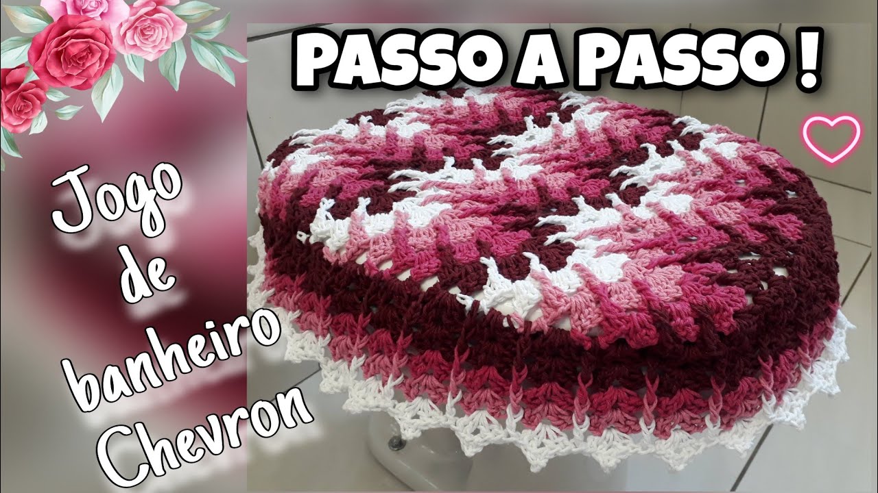 📌 Jogo de Banheiro Chevron _ Tampa do vaso