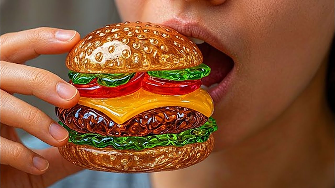 Making and Eating a Glass Burger ✨🍔 ASMR