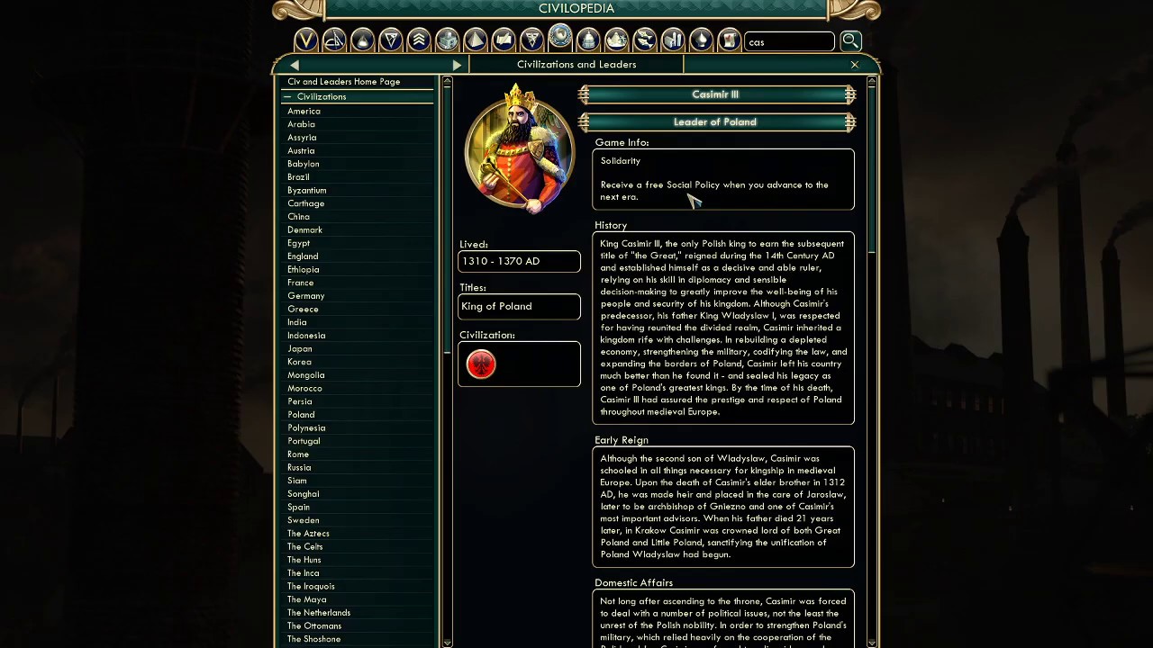 Civilization V : Why is poland the best civilization ?