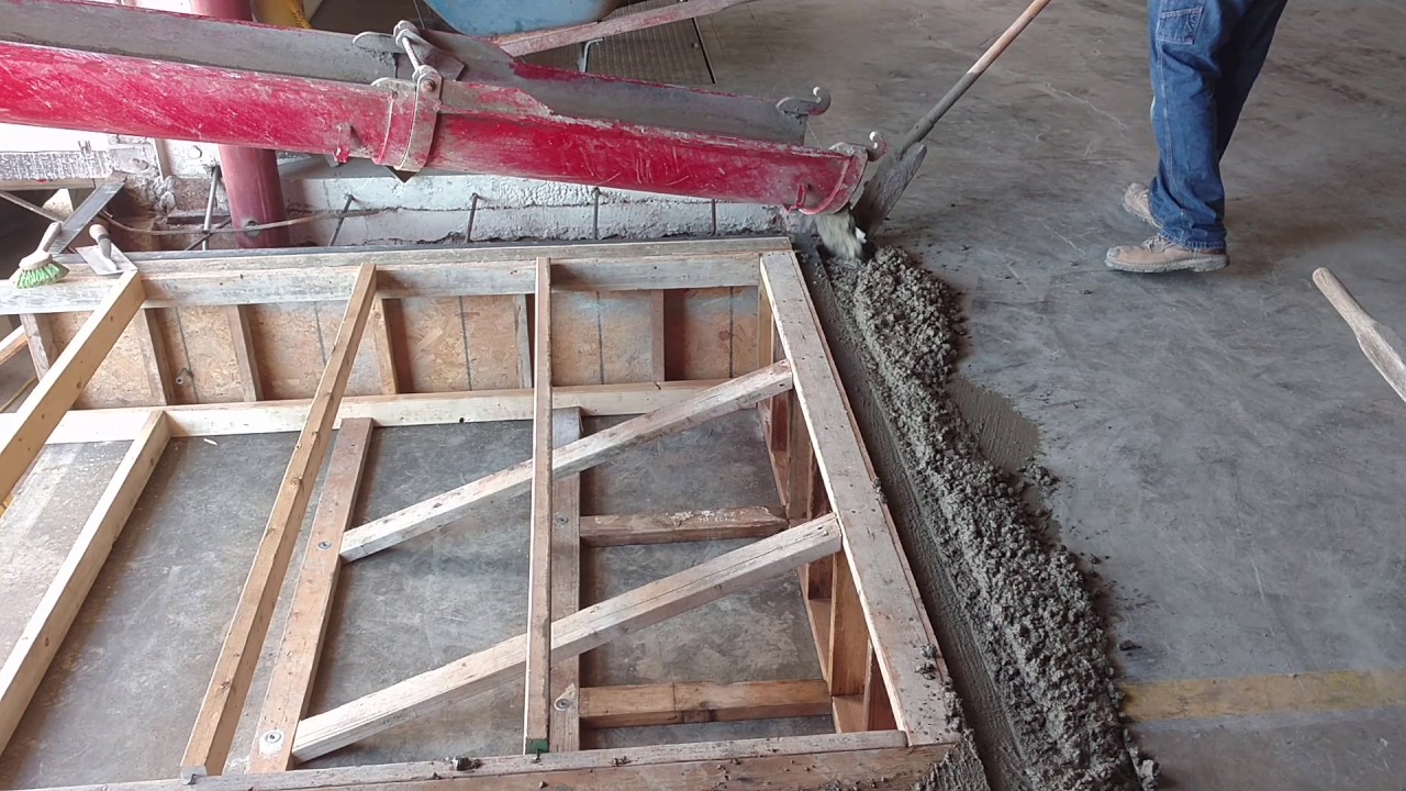 Concrete pour for dock leveler pit walls.