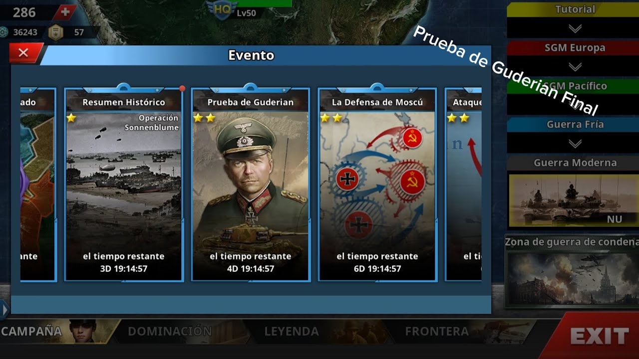 Prueba de Guderian FINAL | World Conqueror 4