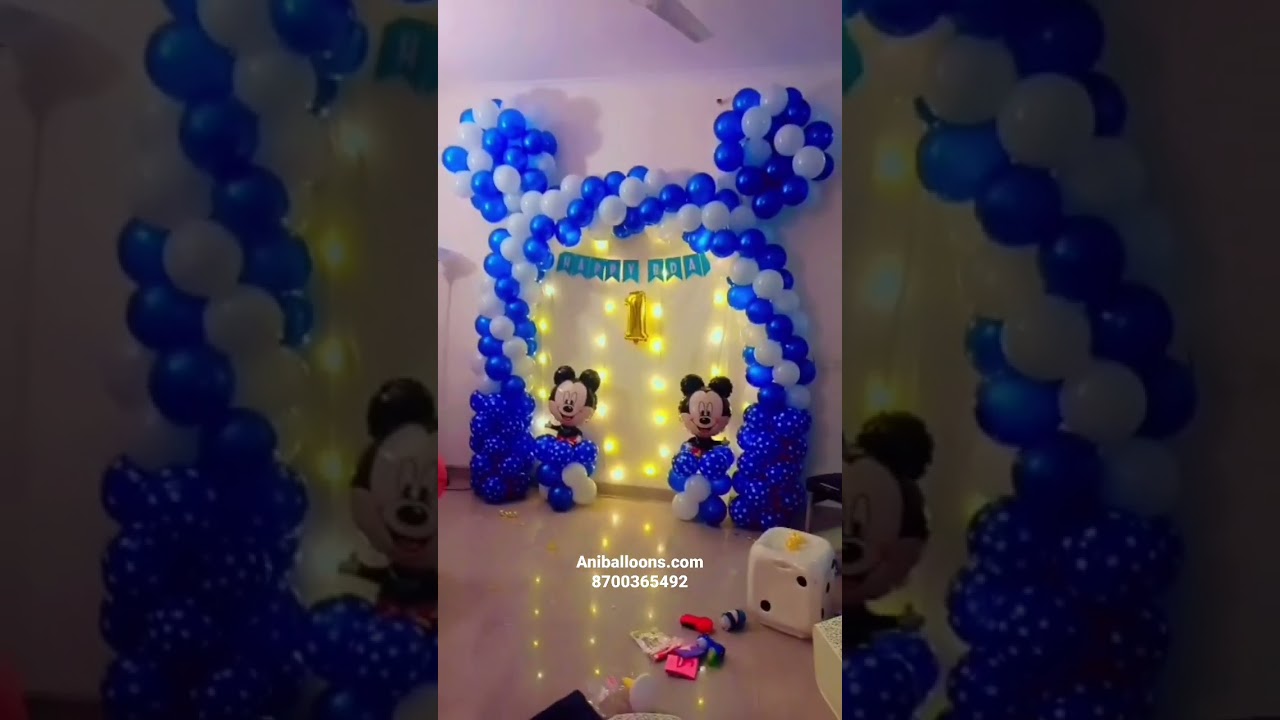 Mickey Mouse Birthday Decoration | Blue theme Garland Decoration #decoration