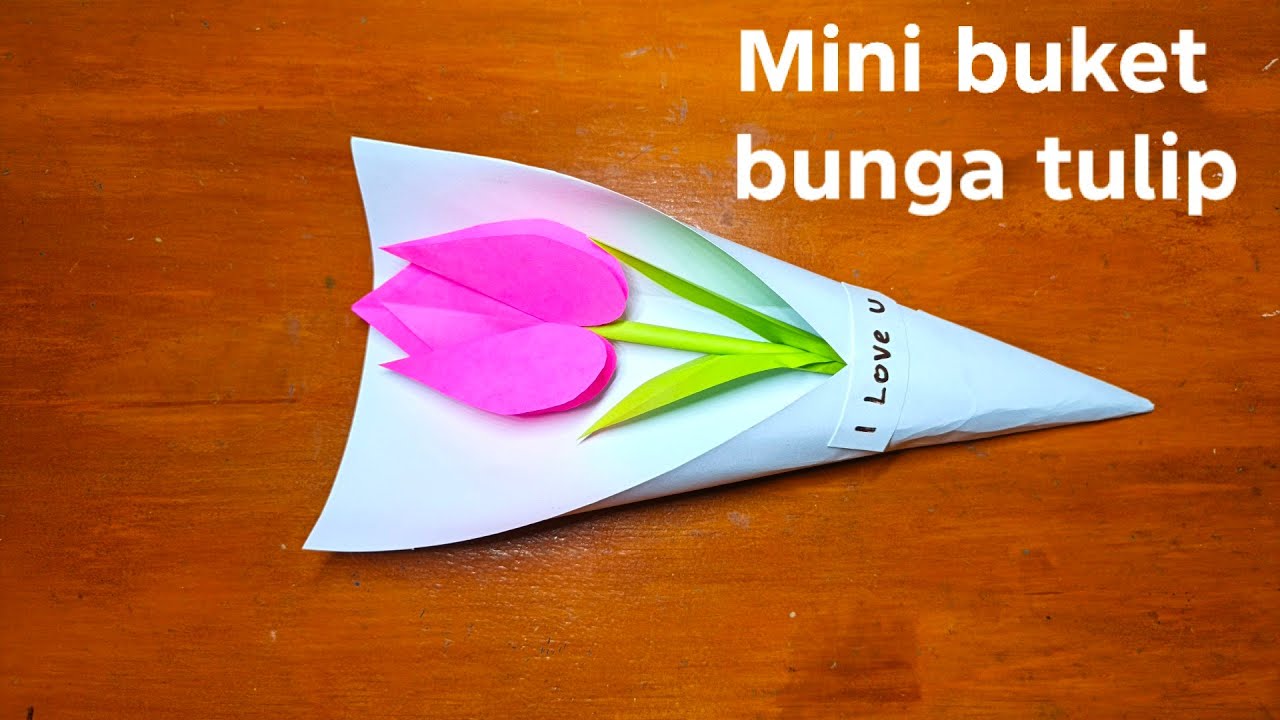 Origami cara membuat mini buket bunga tulip