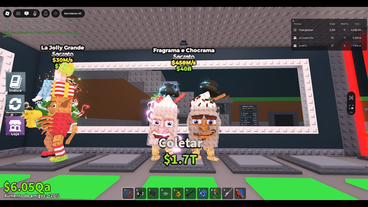 Live roube um brainrot Pvp e trade