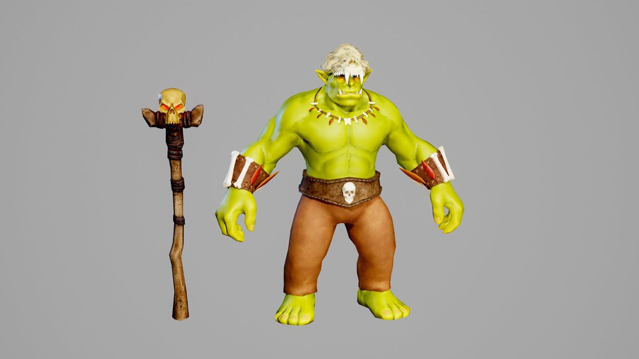 Orc shaman 3d model preview