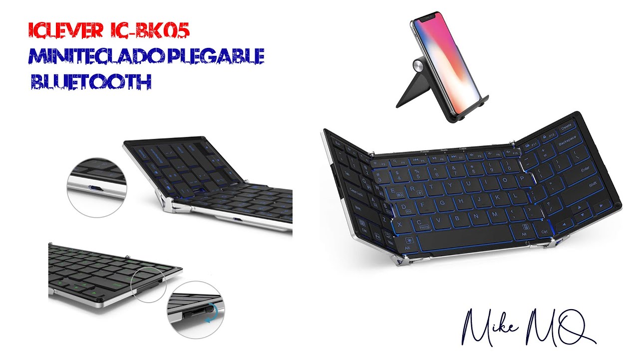 Miniteclado Plegable bluetooth de la marca iClever IC-BK03. Ultra-Delgado y portatil.