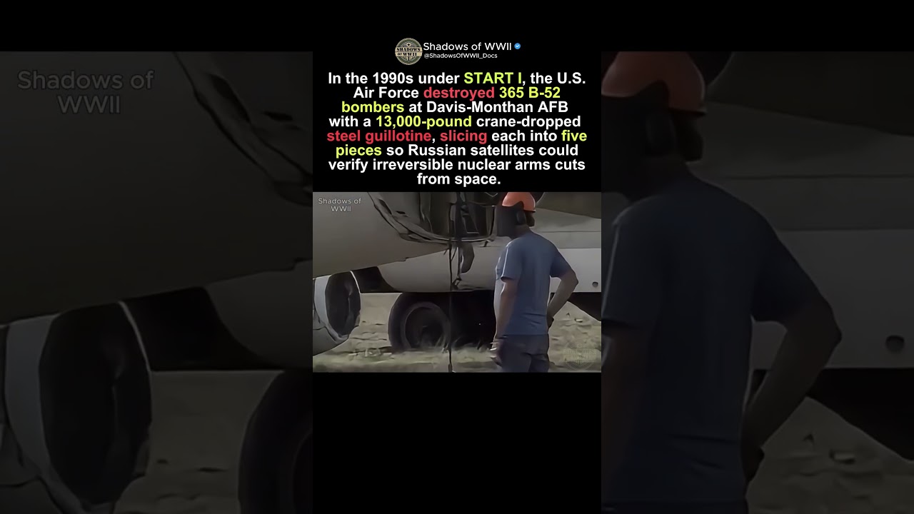 US Chopped 365 B-52s With a Crane Guillotine