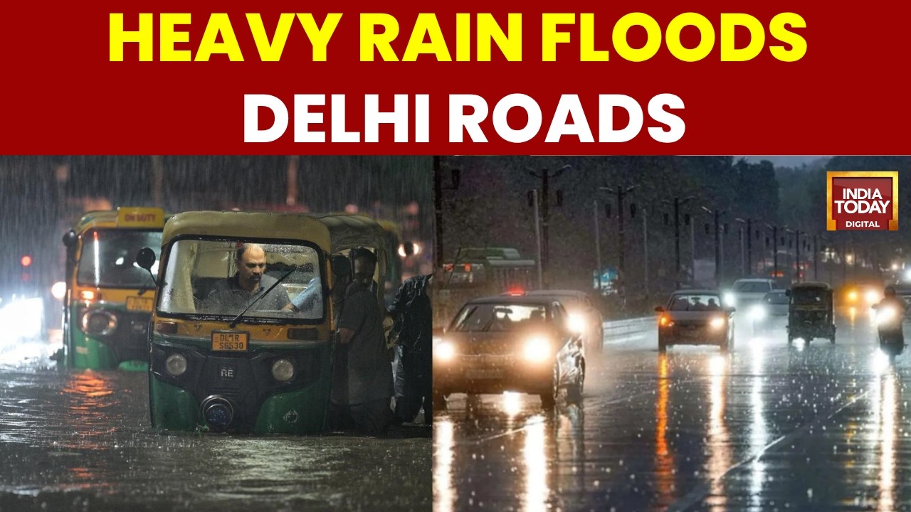 Delhi Rains: Heavy Rain Pounds South Delhi, Rao Tularam Marg Witnesses Waterlogging | Weather News