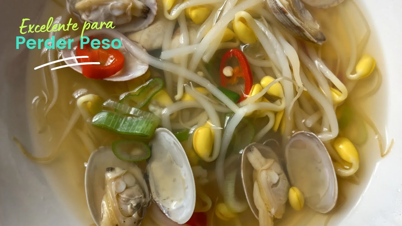 Como hacer Sopa Coreana con Brotes de Soja😋. Excelente para Perder Peso 🏃💯