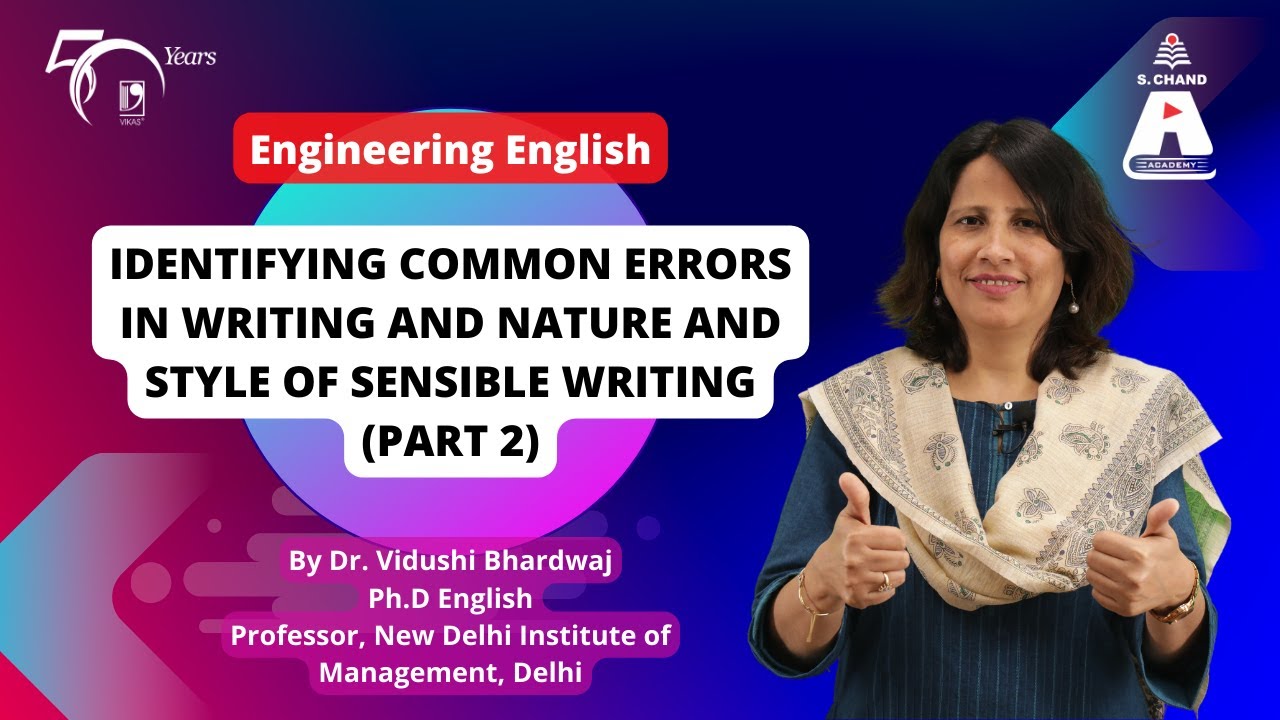 Identifying Common Errors in Writing and Nature and Style of Sensible Writing - 2 | S Chand Academy