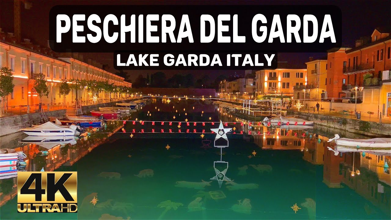 [4K] 🇮🇹 PESCHIERA DEL GARDA ITALY AT NIGHT. JANUARY 2023