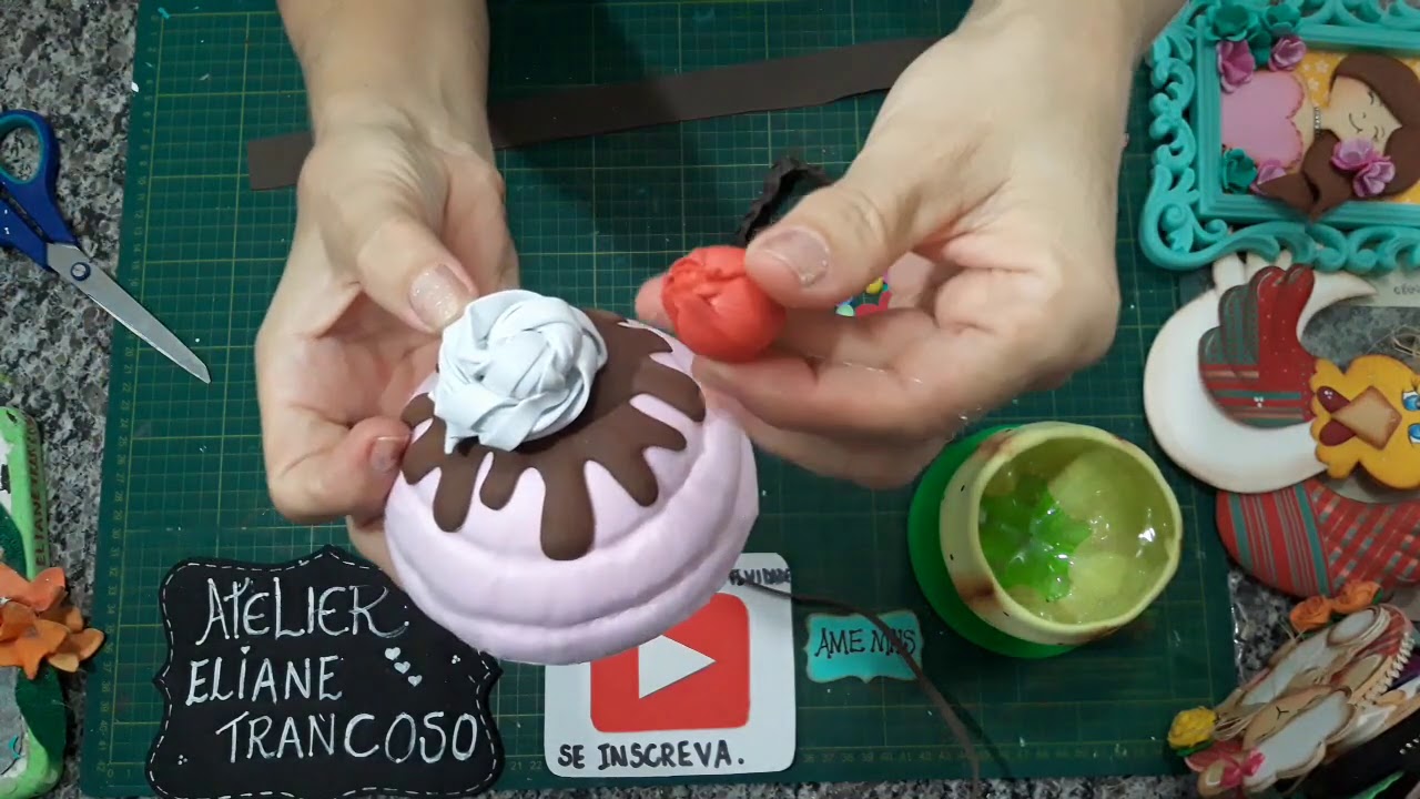 🍪 CUPCAKE delicioso com GARRAFA PET E EVA