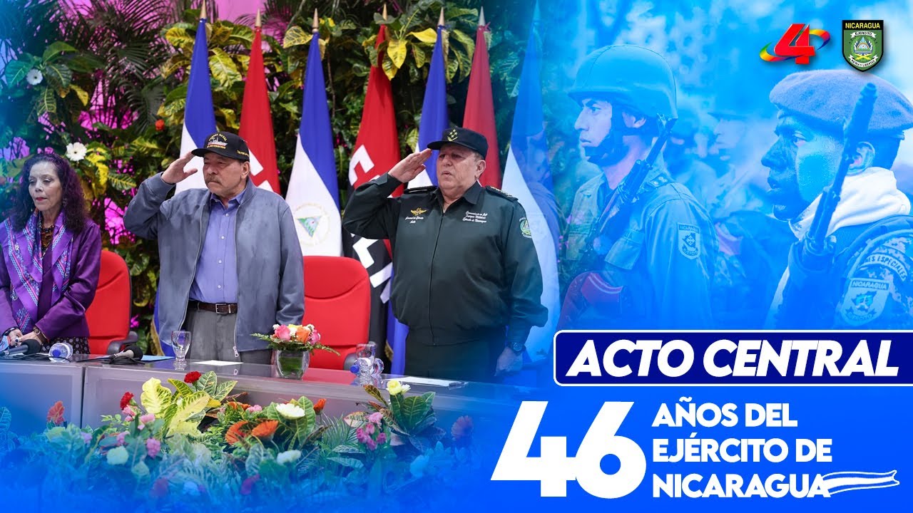 Comandante Daniel y Compañera Rosario presiden acto del 46 aniversario del Ejército de Nicaragua