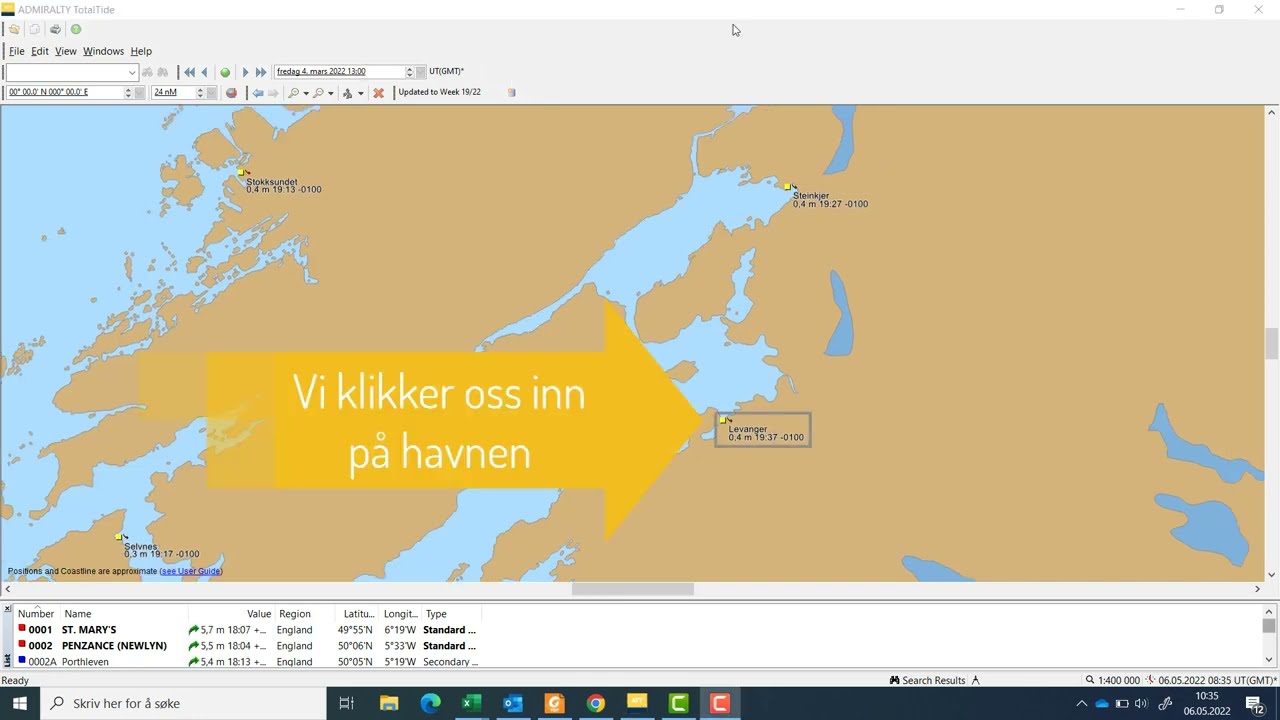 Bropassering i Admiralty Total Tide