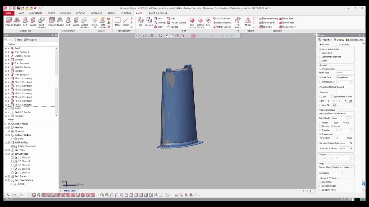 Ingenieria Inversa de Turbina con Geomagic Design X (Turbine Blade)