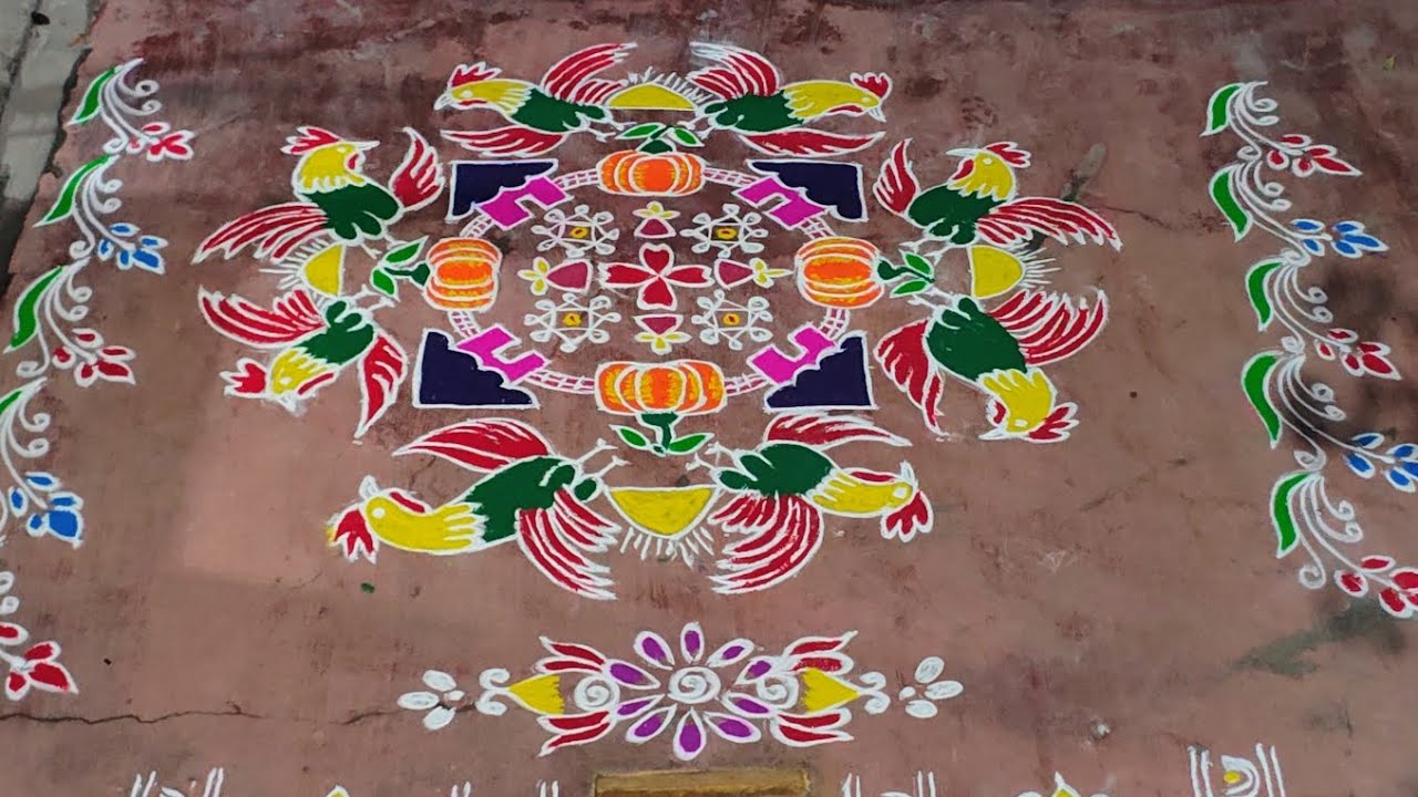 15×7×7 Dots Sankranthi Rangoli | Festival Special Traditional Muggu