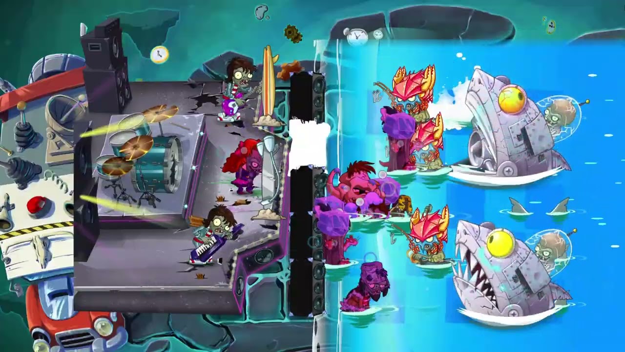 Pvz 2 Gardenless all worlds zomboss vs Big Wave Beach (part 6)