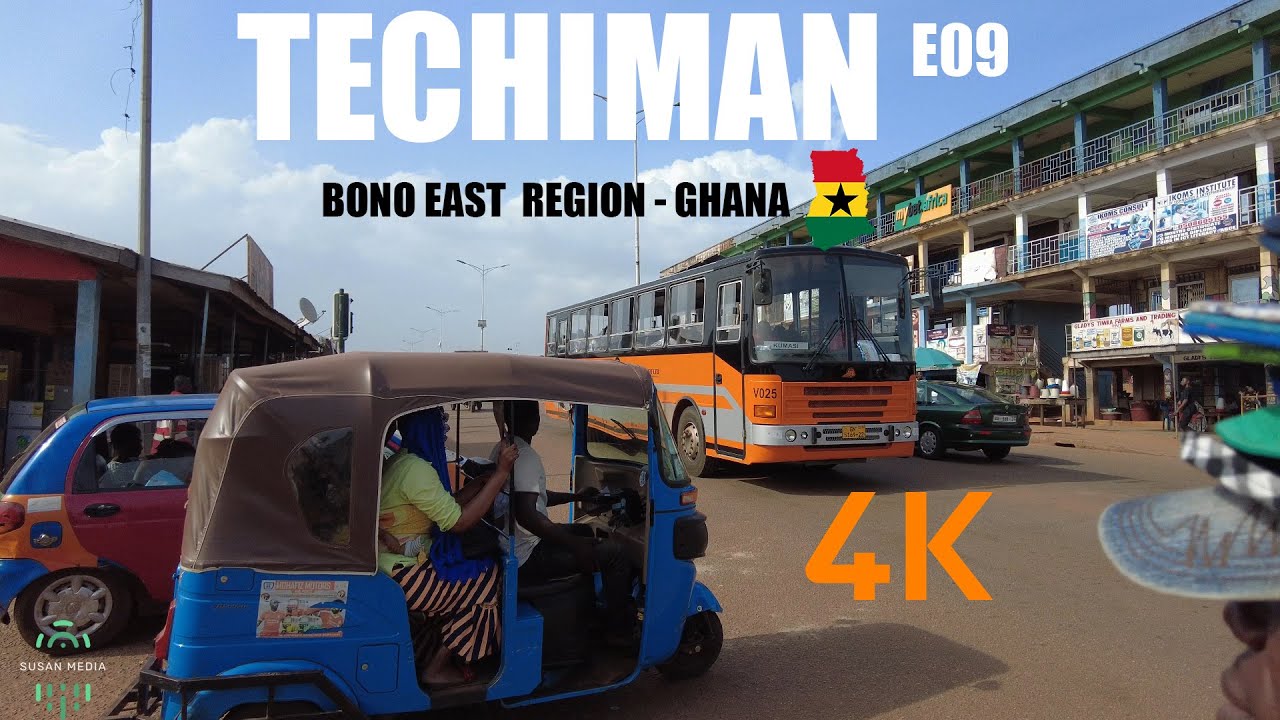 Techiman Walk Tour E09 Wenchi and Tamale Road Bono East Region of Ghana 4K