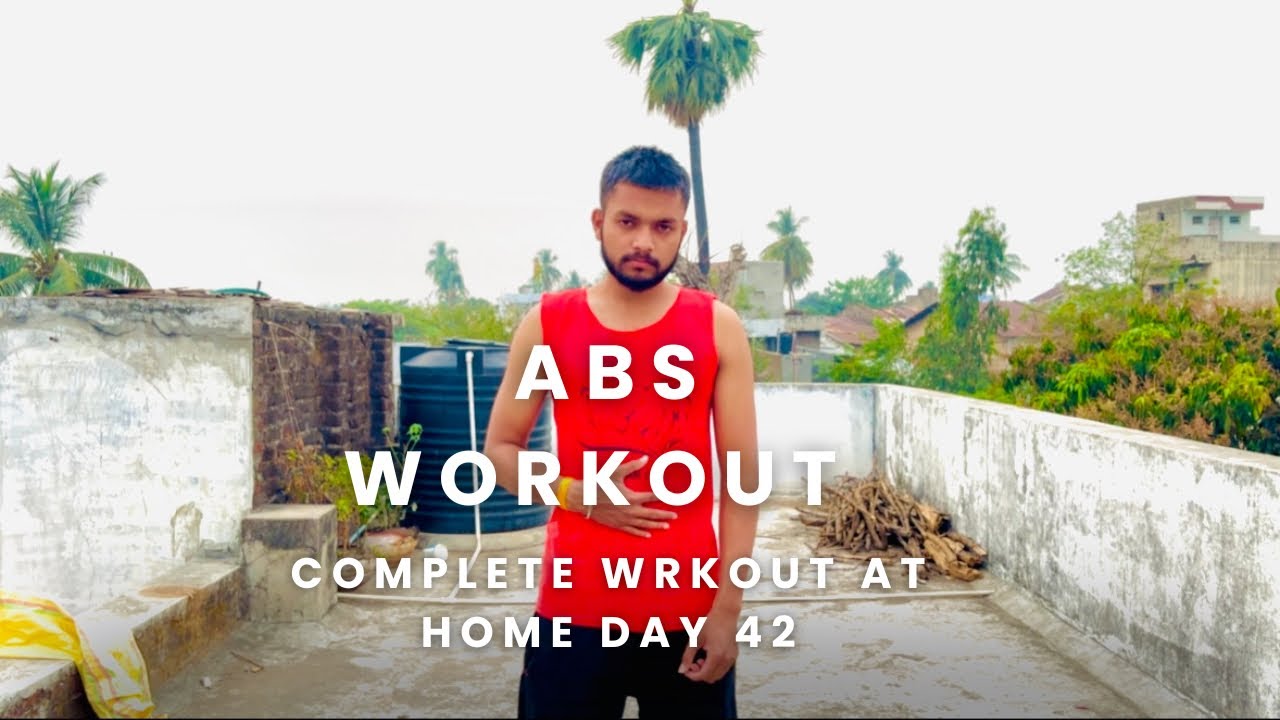 Day 42 Home workout || Abs day || Abs ka workout gharpe kese kare || morning running 🏃 #homeworkout 