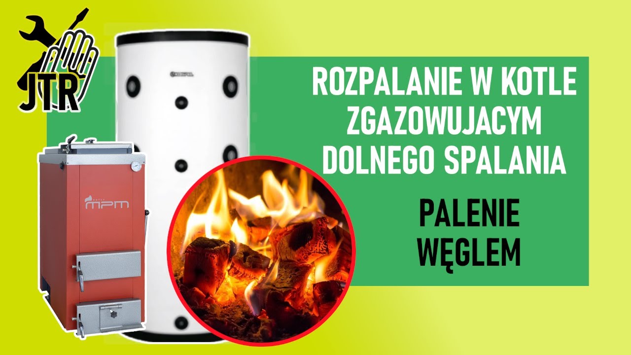 Rozpalanie w kotle zgazowującym dolnego spalania. Palenie węglem MPM DS. Brak dymu z komina.