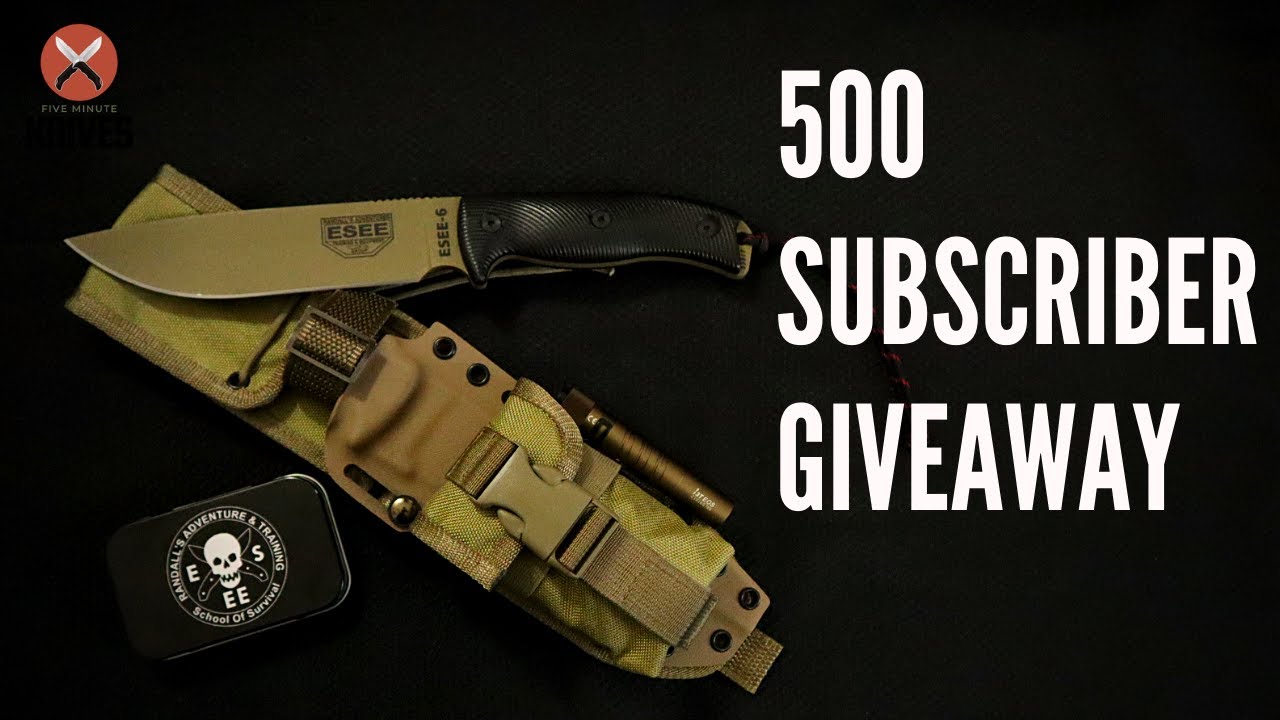 500 Subscriber Giveaway - ESEE 6 Sheath System!