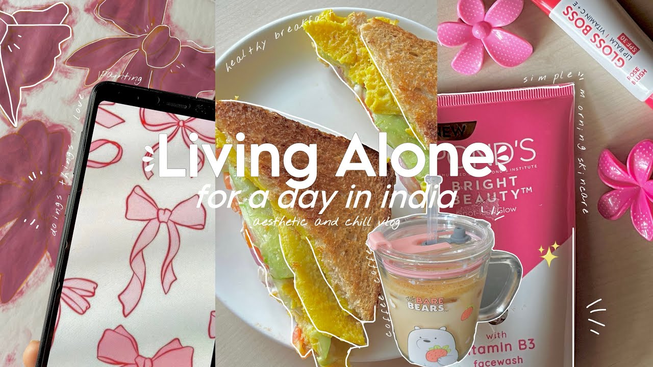 Day in my life 🎀 | rainy day vlog |Aesthetic vlog Indian | living alone in india | life of introvert