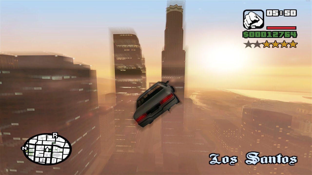 Flying a car while Free Bird by Lynyrd Skynyrd is playing