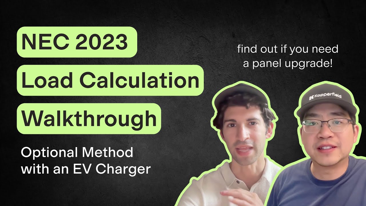 Load Calculation Walkthrough, NEC 2023 Optional Method for EV Charger Retrofit