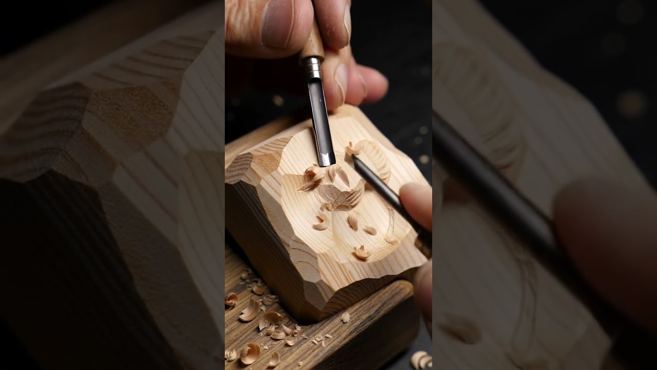 Wood Carving a Tiny Dragon ASMR 🐲
