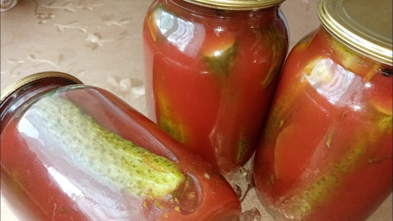 2 в 1! Огурцы в томатном соке! Вкуснятина! Ароматные огурчики и очень вкусный томатный сок!