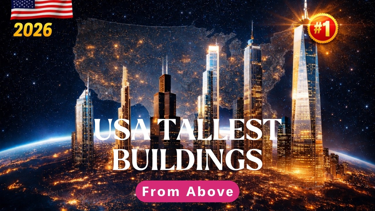 Top 10 Tallest Buildings in USA Ranked by Architectural Height (4K Aerial View)