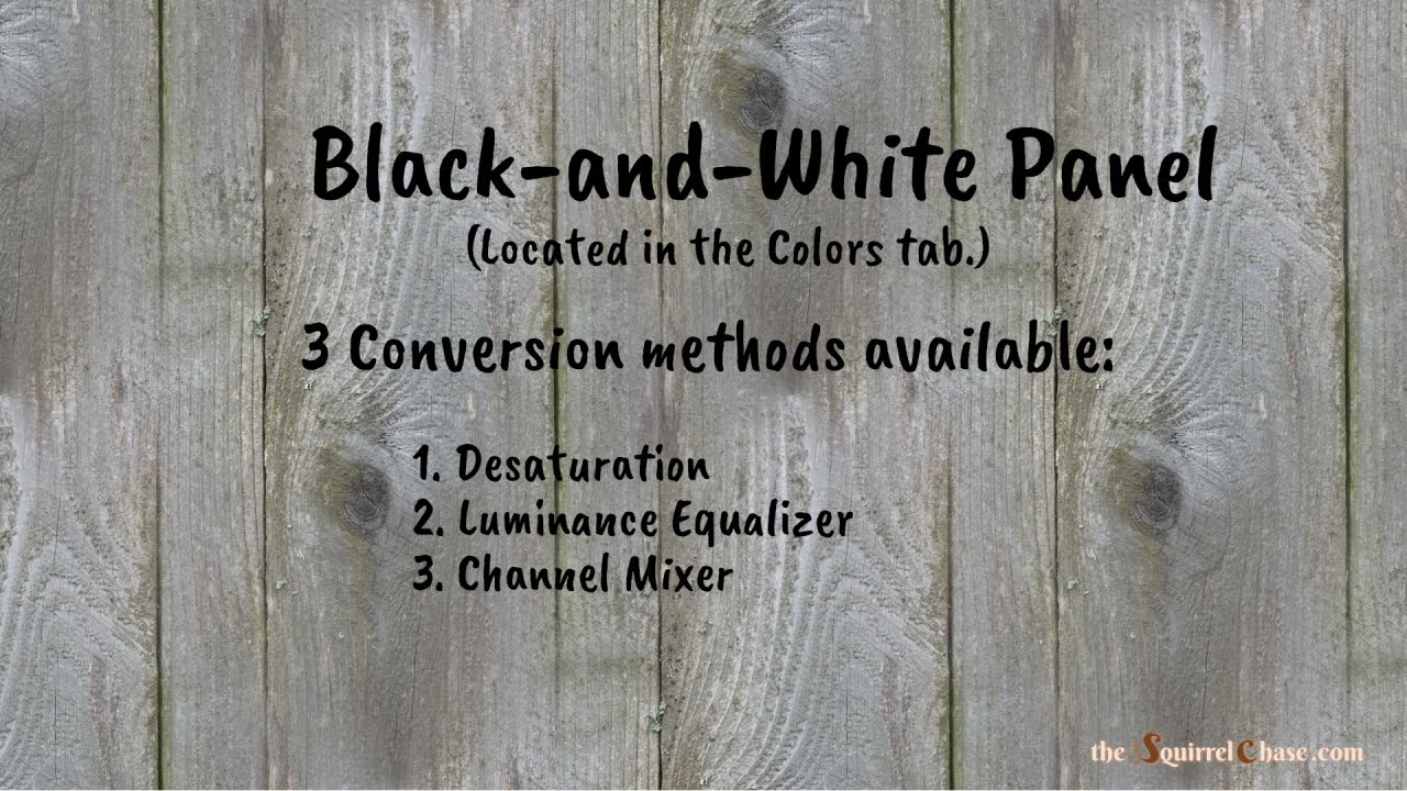 RawTherapee Black and White Tool