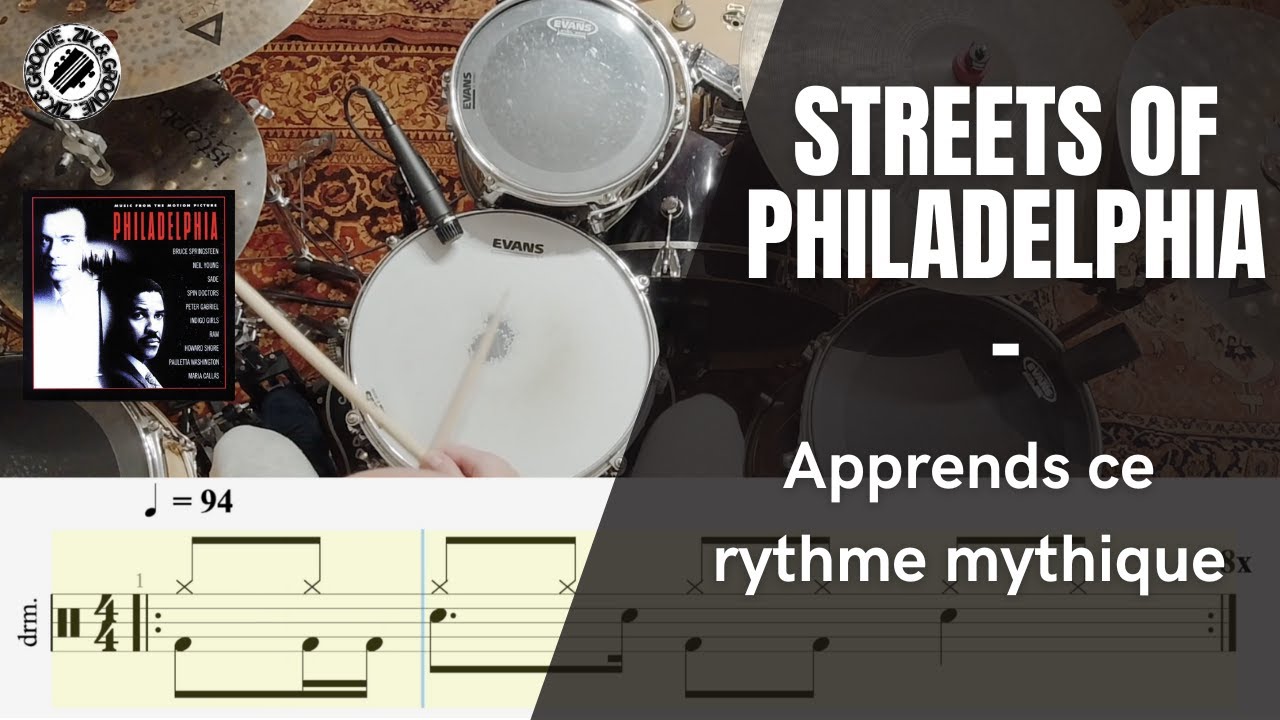 STREETS OF PHILADELPHIA - Cours de batterie - Tuto.