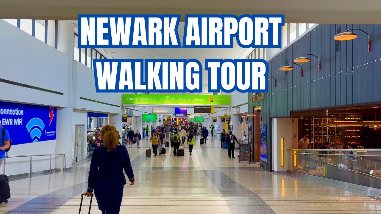 Newark Airport 4K Walkthrough | Explore New York’s Busy International Hub