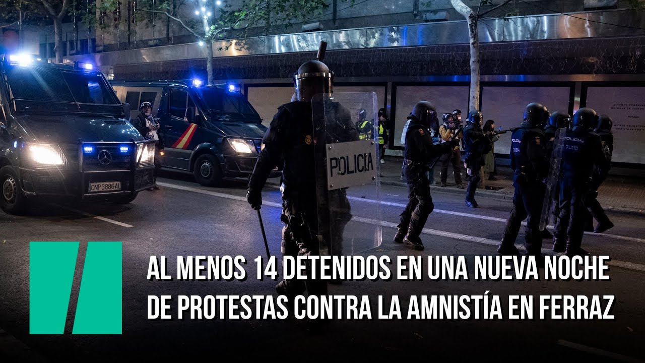 Al menos 14 detenidos en una nueva noche de protestas contra la amnistía en Ferraz #noticias