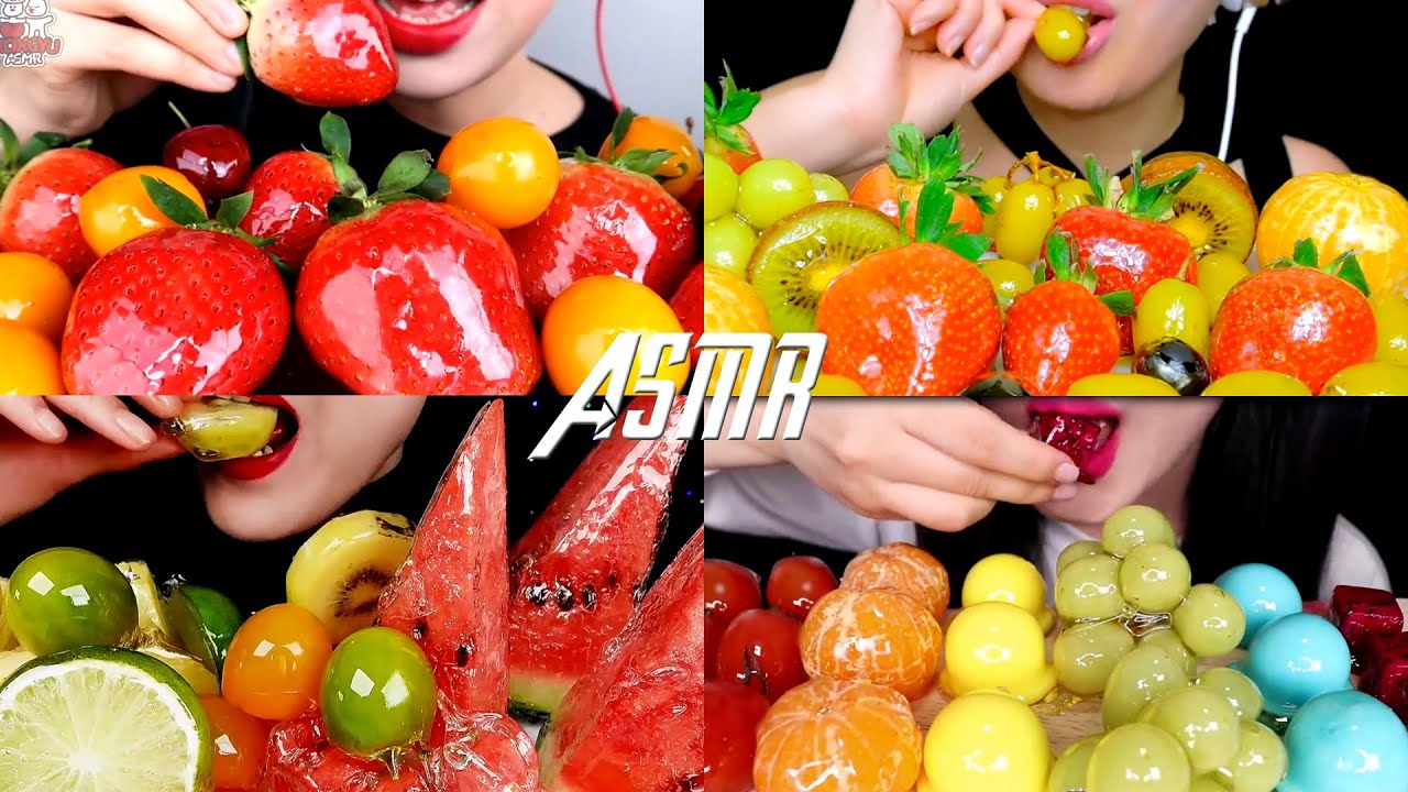 CANDIED FRUITS ASMR TANGHULU. I Tổng hợp clip kẹo hồ lô trái cây.