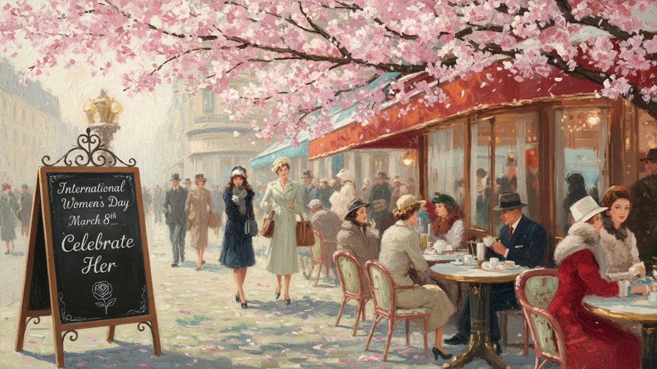Celebrate Her: A 1950s Spring Café Tribute 🌸 Joyful Jazz & Vintage Love Songs for Women's Day