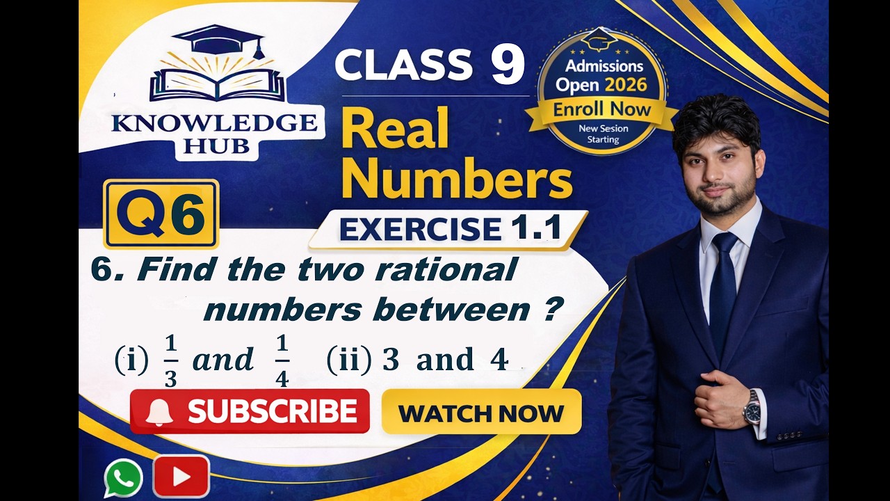 Exercise 1.1 Question 6 9th class math smart syllabus 2026