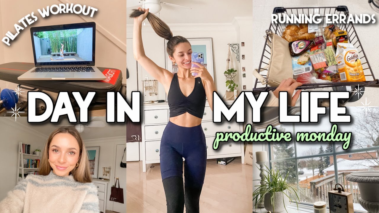 PRODUCTIVE MONDAY, PILATES WORKOUT, RUNNING ERRANDS | Vlog