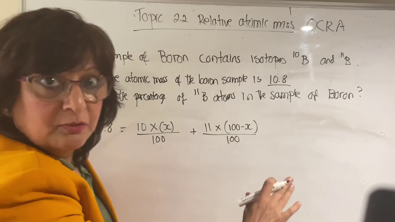 calculations of relative atomic masses A level chemistry OCR A and AQA