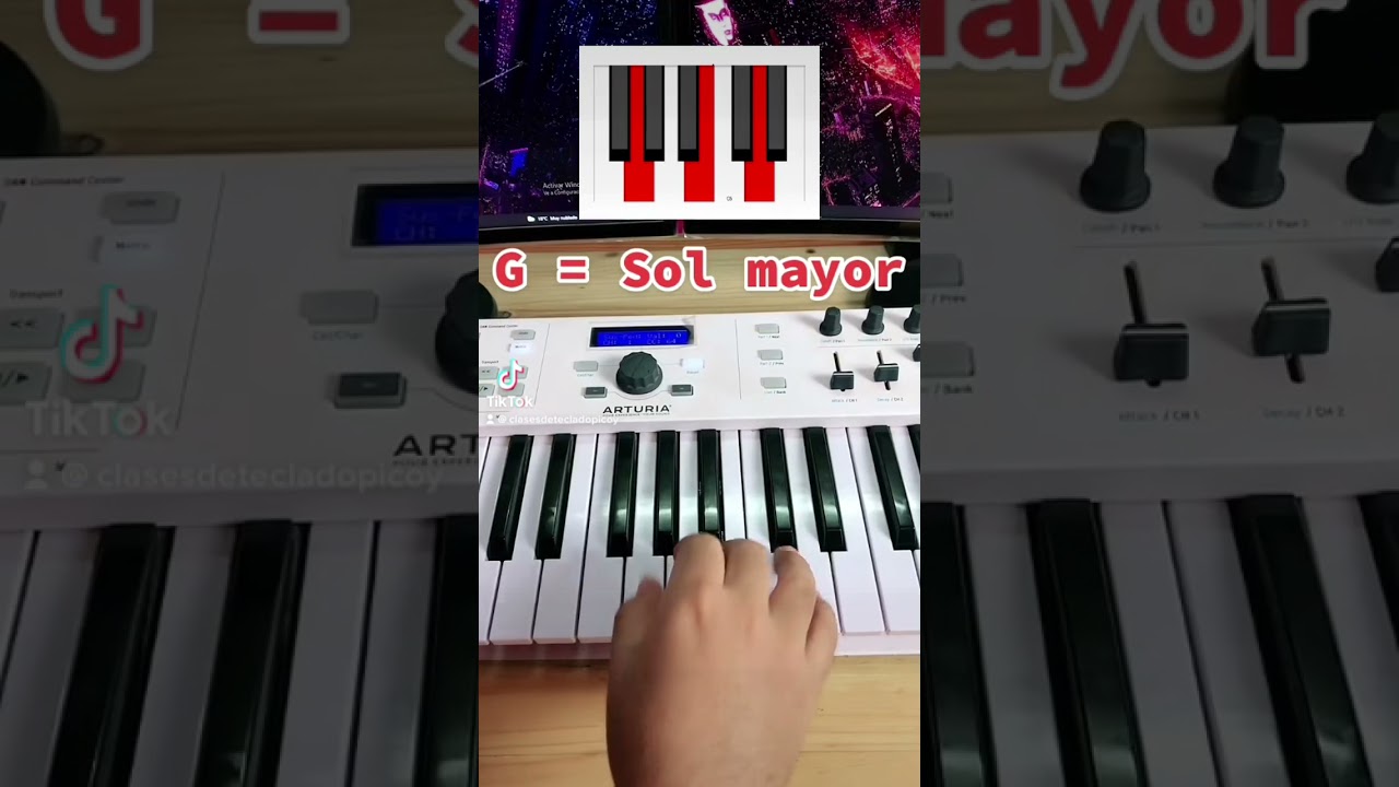 Como tocar Sol mayor en el teclado - Clases de teclado #solmayor #teclado #acordes #piano