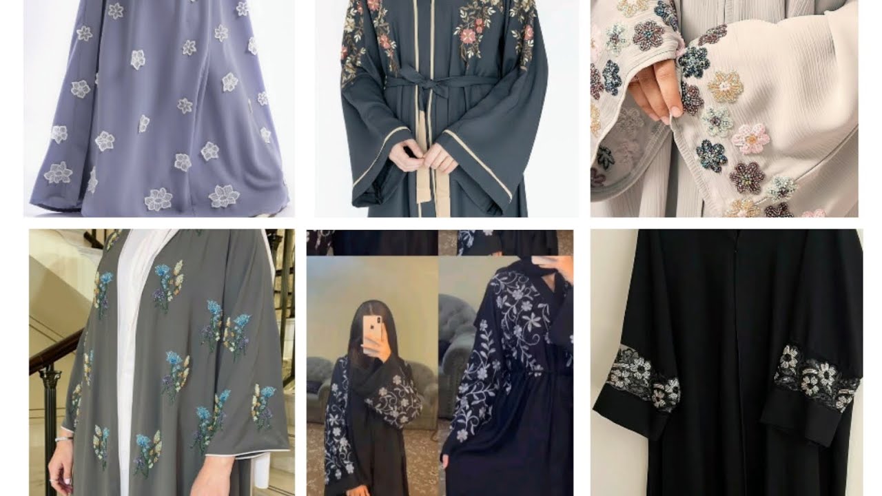 trending heavy and simple embroidery abaya design for girls/women#abaya #burqah party wear ❤️
