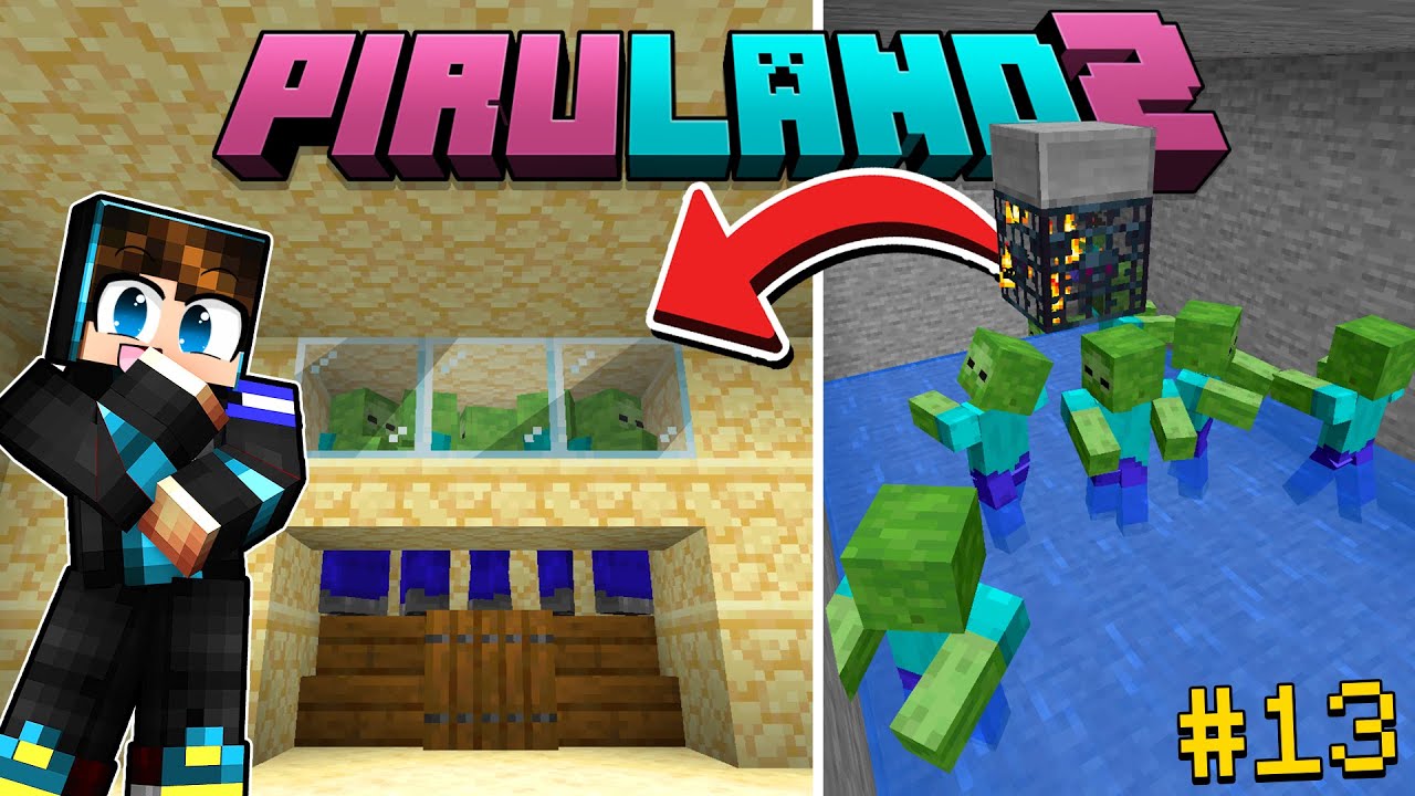 GRANJA DE EXPERIENCIA CON SPAWNER DE ZOMBIE ! Mucha XP | PIRULAND 2 #13 HaroldArtistPlay