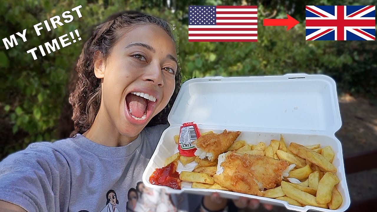 AMERICAN TRIES FISH AND CHIPS IN LONDON ENGLAND FOR THE FIRST TIME!