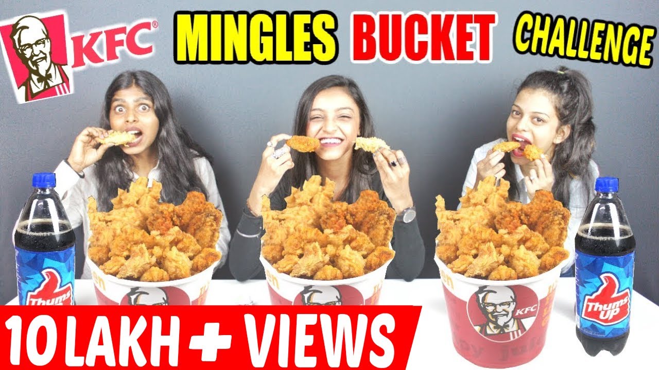 GIRLS KFC CHICKEN MINGLES BUCKET CHALLENGE | KFC CHICKEN BUCKET CHALLENGE | Food Challenge(Ep-154)