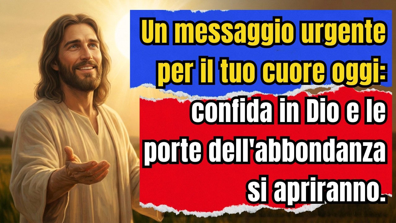Un messaggio urgente per il tuo cuore oggi: confida in Dio e le porte dell'abbondanza si apriranno.