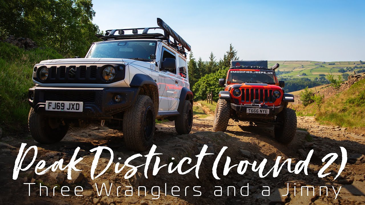 Exploring the Peak District green lanes (round 2) | Three Jeep Wranglers and a Suzuki Jimny