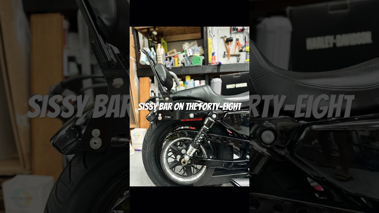 Installing a sissy bar on my #harleydavidson #fortyeight 😎 #sissybar